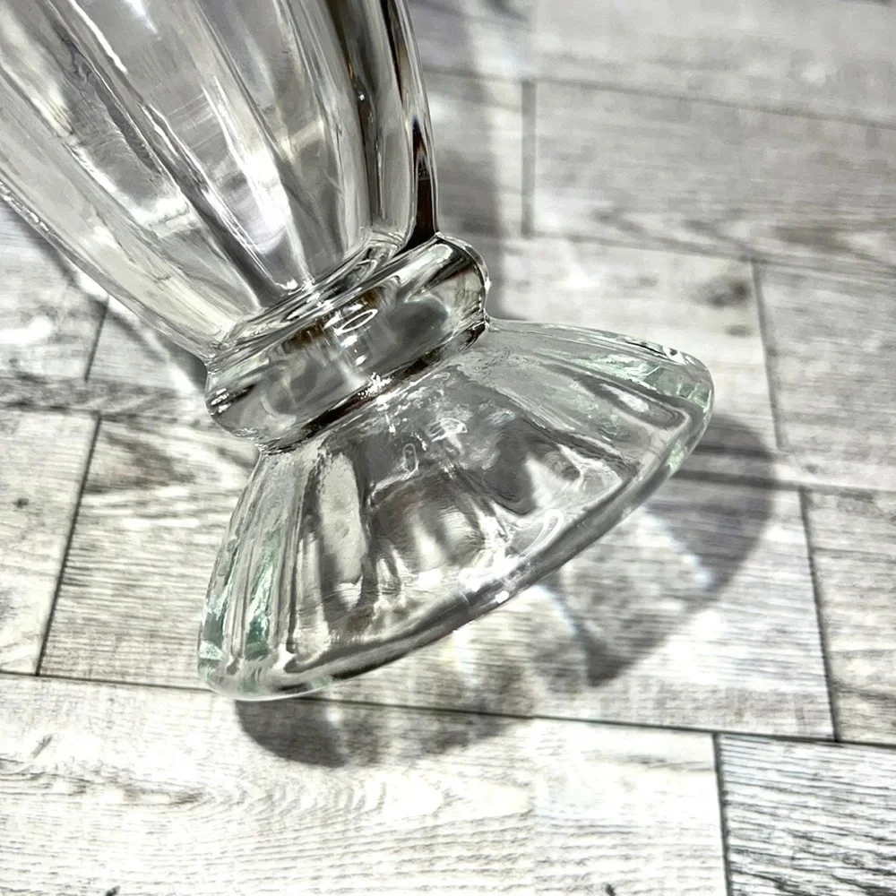 Libbey Vintage Gold Rim Pressed Glass Ice Cream Sundae Set of 4